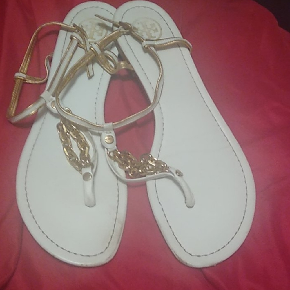 White Tory Burch thong sandals